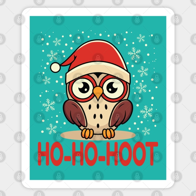 Ho Ho Hoot Owl Christmas Sticker by JS Arts